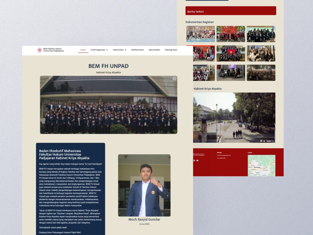 Portofolio Website BEM Fakultas Hukum Unpad