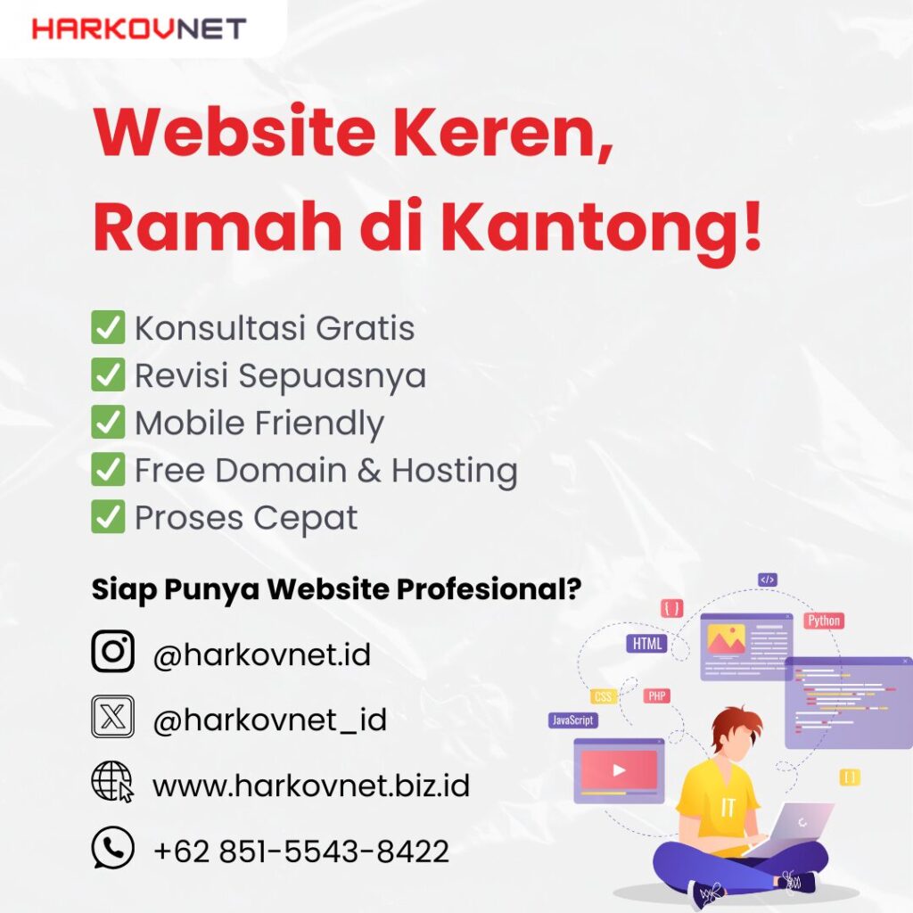 Benefit toko online yang sukses dengan jasa pembuatan website dari Harkovnet Indonesia